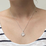 Sterling Silver Flower Fan Necklace (MF505P) by Gexist®