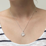 Sterling Silver Flower Fan Necklace (MF505P) by Gexist®