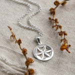 Sterling Silver Flower Wheel Necklace (MS1190S) by Gexist®
