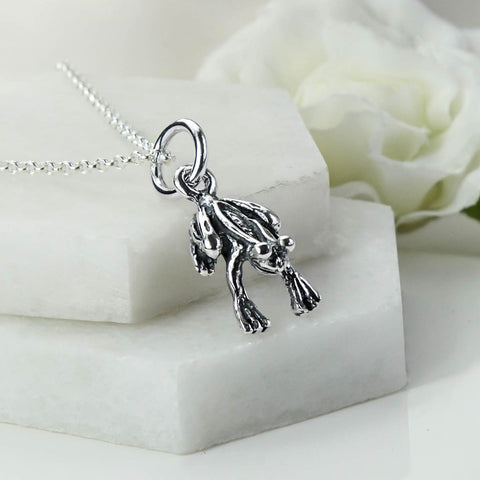 Sterling Silver Frog Necklace (MC250P) by Gexist®