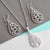 Sterling Silver Geometric Teardrop Necklace (MF491P) by Gexist®