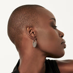 Sterling Silver Hindu style earrings with a touch of oxidation by Gexist®