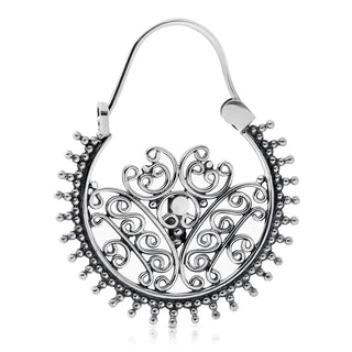 Sterling Silver Hindu style earrings with a touch of oxidation by Gexist®