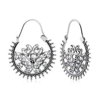 Sterling Silver Hindu style earrings with a touch of oxidation by Gexist®