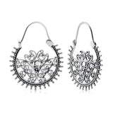 Sterling Silver Hindu style earrings with a touch of oxidation by Gexist®