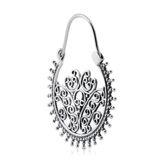 Sterling Silver Hindu style earrings with a touch of oxidation by Gexist®