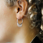 Sterling Silver Hoops With Beads (ME459) by Gexist®