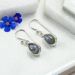 Sterling Silver Labradorite Teardrop Earrings (MJ751A) by Gexist®