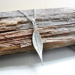 Sterling Silver Lanceolate Leaf Necklace (MF482P) by Gexist®