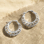 Sterling Silver Lattice Hoop Earrings (MS1169S) by Gexist®
