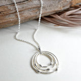 Sterling Silver Liquid Loops Necklace (MB114P) by Gexist®