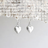 Sterling Silver Love Heart Earrings (ME400E) by Gexist®