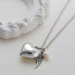 Sterling Silver Love Heart Necklace (ME400P-4) by Gexist®