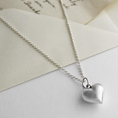 Sterling Silver Love Heart Necklace (ME400P) by Gexist®