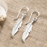 Sterling Silver Lucky Feather Earrings (ME497) by Gexist®