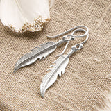 Sterling Silver Lucky Feather Earrings (ME497) by Gexist®