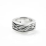 Sterling Silver M ring in mummy style by Gexist®