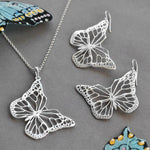 Sterling Silver Monarch Butterfly Necklace (MF488P-2) by Gexist®