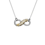 Sterling Silver Necklace and Bicolor Infinity Pendant with Multi Edelweiss Pattern by Gexist®