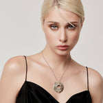 Sterling Silver Necklace and Bicolor Pendant with Multi Edelweiss Pattern by Gexist®