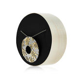Sterling Silver Necklace and Bicolor Pendant with Multi Edelweiss Pattern by Gexist®