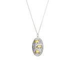 Sterling Silver Necklace and Bicolor Pendant with Poya Pattern by Gexist®