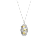 Sterling Silver Necklace and Bicolor Pendant with Poya Pattern by Gexist®