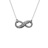 Sterling Silver Necklace and Infinity Pendant with multi Edelweiss Pattern by Gexist®