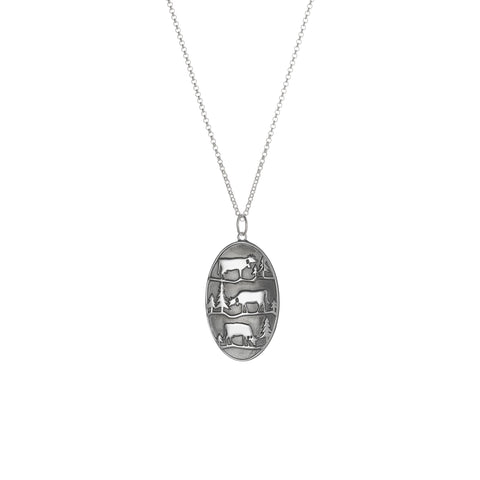 Sterling Silver Necklace and Pendant with Poya Pattern by Gexist®