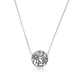 Sterling Silver Necklace and Pendant with filigree Edelweiss motif by Gexist®