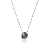 Sterling Silver Necklace and domed profile Pendant with Edelweiss motif by Gexist®