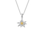Sterling Silver Necklace with Bicolor Edelweiss Pendant by Gexist®