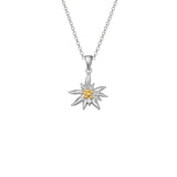 Sterling Silver Necklace with Bicolor Edelweiss Pendant by Gexist®