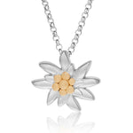 Sterling Silver Necklace with Bicolor Edelweiss Pendant by Gexist®