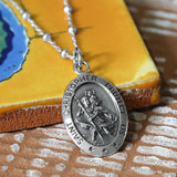 Sterling Silver Oval St Christopher (MZA016) by Gexist®