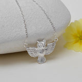 Sterling Silver Owl Necklace (MB129N) by Gexist®