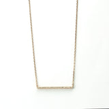 Sterling Silver Pavé Bar Necklace (MX1360) by Gexist®