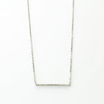 Sterling Silver Pavé Bar Necklace (MX1360) by Gexist®