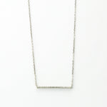 Sterling Silver Pavé Bar Necklace (MX1360) by Gexist®