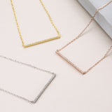 Sterling Silver Pavé Bar Necklace (MX1360) by Gexist®