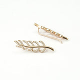 Sterling Silver Pavé Fern Earrings (MX1365E) by Gexist®