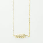 Sterling Silver Pavé Fern Necklace (MX1365N) by Gexist®