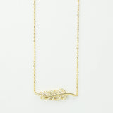 Sterling Silver Pavé Fern Necklace (MX1365N) by Gexist®