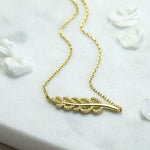 Sterling Silver Pavé Fern Necklace (MX1365N) by Gexist®