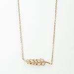 Sterling Silver Pavé Fern Necklace (MX1365N) by Gexist®