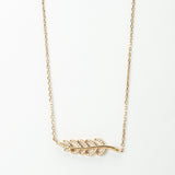 Sterling Silver Pavé Fern Necklace (MX1365N) by Gexist®