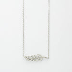 Sterling Silver Pavé Fern Necklace (MX1365N) by Gexist®
