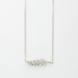 Sterling Silver Pavé Fern Necklace (MX1365N) by Gexist®