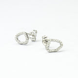 Sterling Silver Pavé Freeform Loop Earrings (MX1371E) by Gexist®