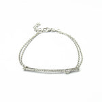 Sterling Silver Pavé Long Bar Bracelet (MX1368B) by Gexist®